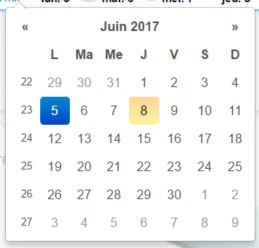 Nouveau contrôle de choix de dates avec numéros de semaine